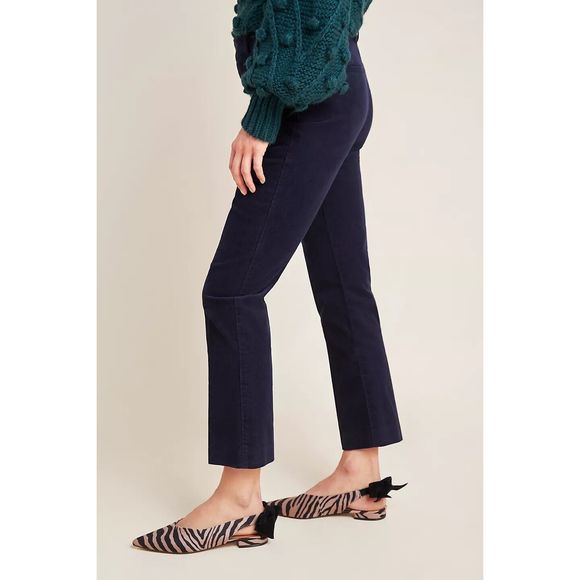 NWT Anthropologie The Essential Corduroy Cropped Flare Trousers Size 2. A42 - Picture 4 of 11